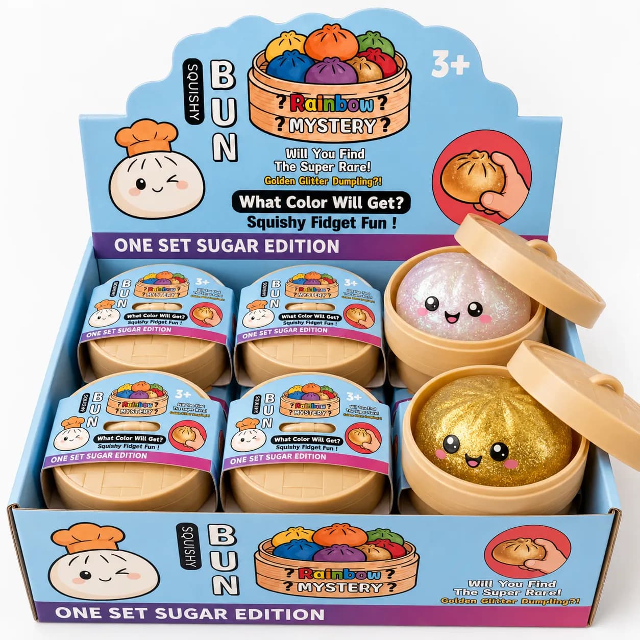 Squishy Dumpling Misterioso Rainbow – Juguete Antiestrés Coleccionable