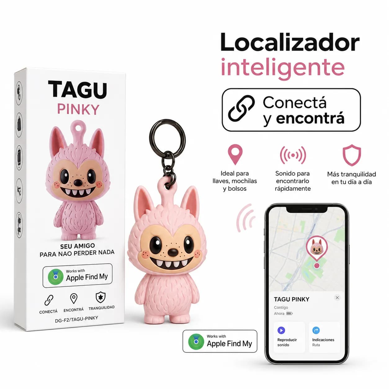 Llavero TAGU – Localizador Inteligente Compatible con Apple Find My